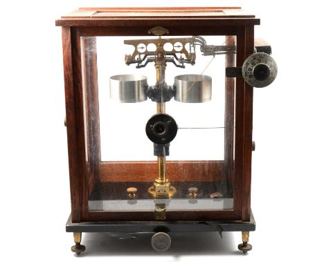 Cased scientific instrument, labelled 'Medical Research Council', 49cm.Condition report:It is a Sartorius Werke Göttingen bea