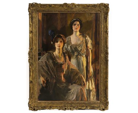 Sir John Lavery RA RSA RHA (Irish, 1856-1941) 'La Belle Mère' - portrait of the artist's wife Hazel and his daughter, Eileens