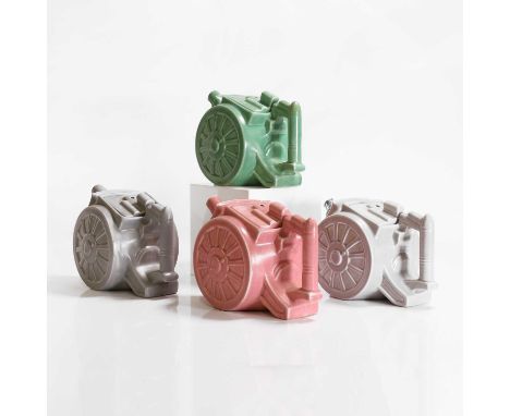 Four field-gun 'Belisha' teapots and covers, by Clews &amp; Co., printed marks,15cm high (4)Condition Reportsome craquelure, 