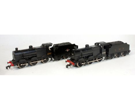 2x Lima battery operated black 0-6-0 steam outline locos including LMS No. 4547 with LMS 6 wheel tender, and BR No. 44480 wit