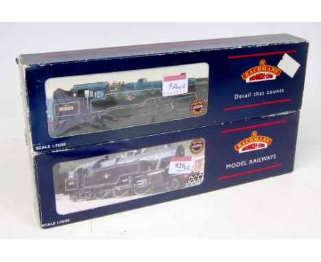 Bachmann 32-352 standard class 4MT tank engine and 32-876 Fairburn 2-6-4 tank engine, both BR lined black (G-BFG)