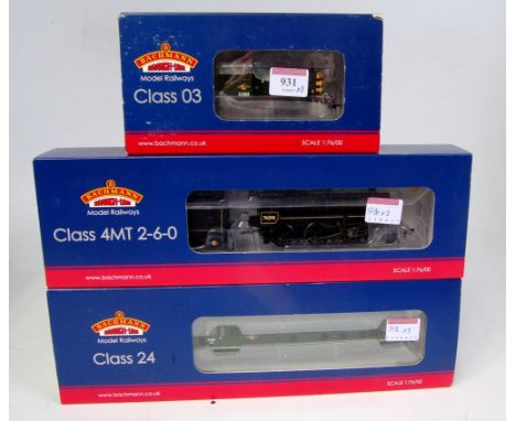 Bachmann 32-954 standard 4MT 2-6-0 engine and tender BR lined black (NM-BNM), 32-430B BR green class 24 Bo-Bo diesel locomoti