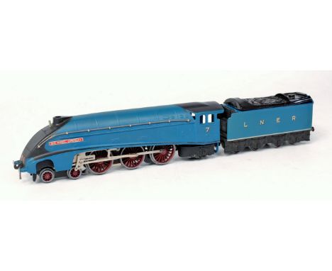 A Hornby Dublo 3-rail 'Sir Nigel Gresley' engine and tender, good for age (G)