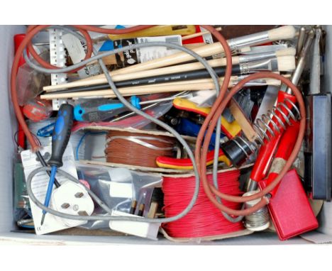 A Bachmann Spectrum Dynamics E-2 Command Control system (G-BG), 10 other controllers and box of model makers tools, wire etc 