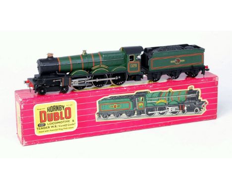 A Hornby Dublo 2221 'Cardiff Castle' engine and tender, with instructions and guarantee, good for age (G-BG)