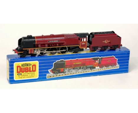 A Hornby Dublo 3-rail 3226 'City of Liverpool' engine and tender, no instructions, and in a Tony Cooper box, possibly repaint