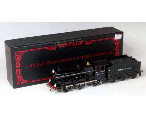 Vintage Trains black BR J class 0-6-0 24v DC loco No. 64640 with 6 wheel British Railways tender, complete with instructions 