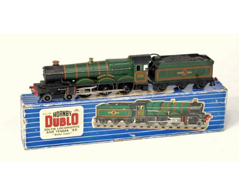 A Hornby Dublo LEDLT20 3-rail 'Bristol Castle' engine and tender, no instructions, some loss to finish on chimney and safety 