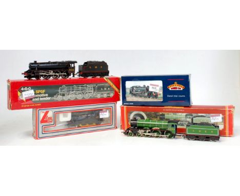 Hornby R053 LNER lined green class B17 engine and tender 'Manchester United' (G-BP), R061 LMS black 5 engine and tender (G-BG