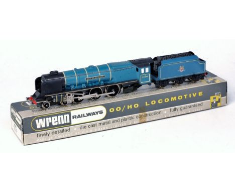 A Wrenn W2229 BR blue 'City of Glasgow' engine and tender, some corrosion to hand rails (G-BG)
