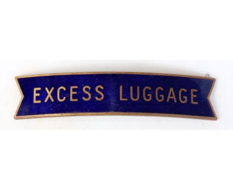 British Railways Eastern Region fishtail enamel railway cap badge "Excess Luggage" by J R Gaunt London