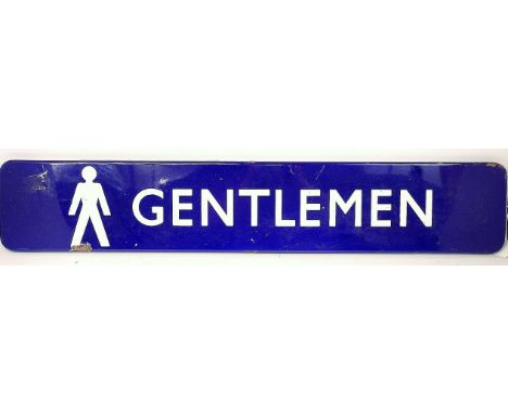 An original late BR Eastern Region, Gentleman Enamel Sign with Walking Man Figure