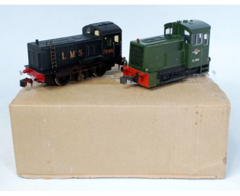 Lima battery operated green BR diesel shunter No. D2865 with another black LMS No. 7048 kit built (both G)