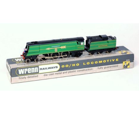 A Wrenn W2265/A SR malachite green streamlined Bulleid pacific with Golden Arrow insignia 'Fighter Pilot' with instructions p