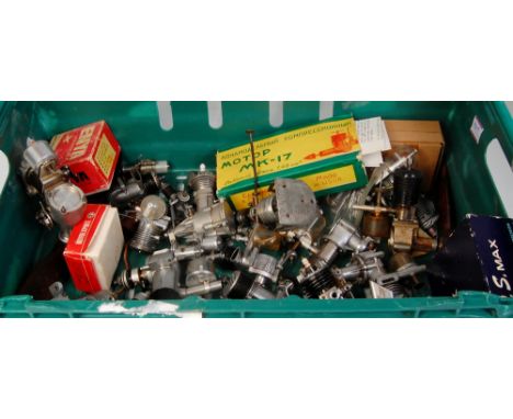 A large collection of various radio controlled aircraft petrol engines and accessories, majority in used condition, examples 