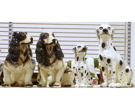 Two ceramic models of Dalmatians and two ceramic models of spaniels&nbsp;(4)&nbsp;