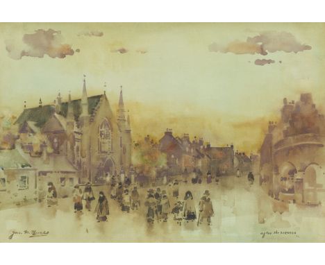 James Watterson Herald (British, 1859-1914)After the Service, Arbroath signed 'Jas. W. Herald' (lower left) and titled 'After