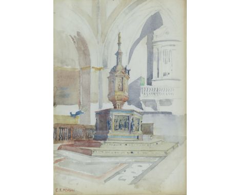Charles Rennie Mackintosh (Scottish, 1868-1928)The Baptistry, Siena Cathedral, 1891 signed 'C R M.cINTOSH' (lower left)waterc