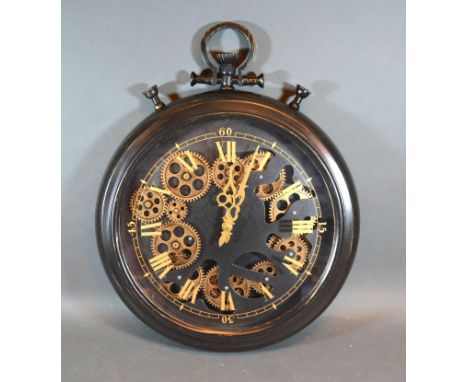A Circular Wall Clock in the form of a Pocket Watch, 40 cms diameter 