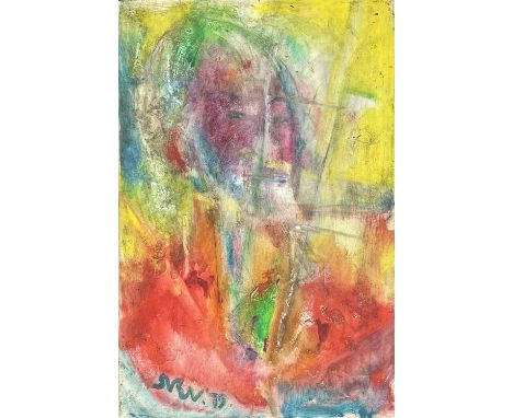 Sven BERLIN (1911-1999)Self-Portrait in IceOil on canvasSigned and dated '79, inscribed to verso61x40cm