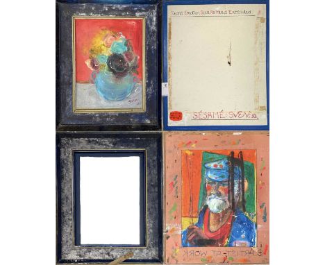 Sven BERLIN (1911-1999)Still LifeMixed media on boardSigned and dated '90This framed work is mounted as a door to a cabinet h