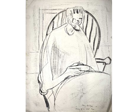 Sven BERLIN (1911-1999)Drawing of an Old ManMonotypeSigned, inscribed dated '4640 x 31cm'John Minton with his sad face and sa
