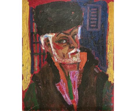 Sven BERLIN (1911-1999)Self PortraitOil on boardSigned61x51cmCondition report: Board unwarped and colours good. Black spots w
