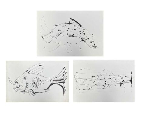 Sven BERLIN (1911-1999)FishThree ink drawings39x59cm and similarCondition report: Two of these drawings are in particularly g