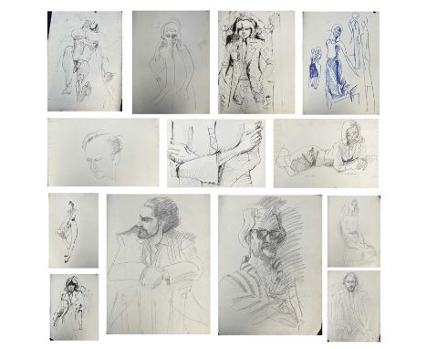 Sven BERLIN (1911-1999)Large pencil and pen &amp; ink studies of people, friends &amp; familySelf-portrait, Paul (son), Julia
