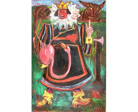 Sven BERLIN (1911-1999)Mad QueenOil on boardSigned and inscribedFurther signed, inscribed and dated 1969 verso183 x 122cmCond