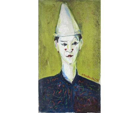 Sven BERLIN (1911-1999)Portrait of a ClownOil on canvasSigned and dated '6292x51cmCondition report: Black mould can be seen o