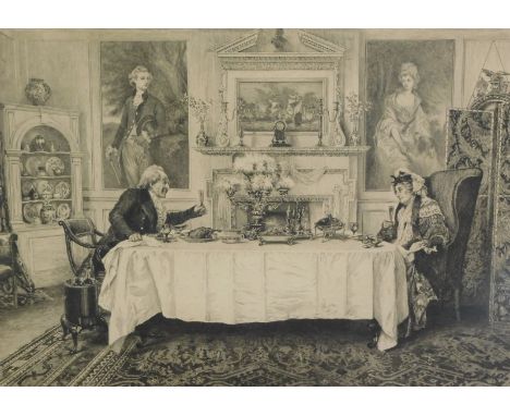 Walter Dendy Sadler (1854-1923).  The Dinner, artist signed print, 43cm x 55.5cm