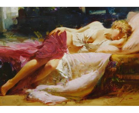 Pina (?) (20thC).  Sleeping maiden, giclee print number 83/95, 75cm x 100cm, label verso GFA Dania Beach Florida