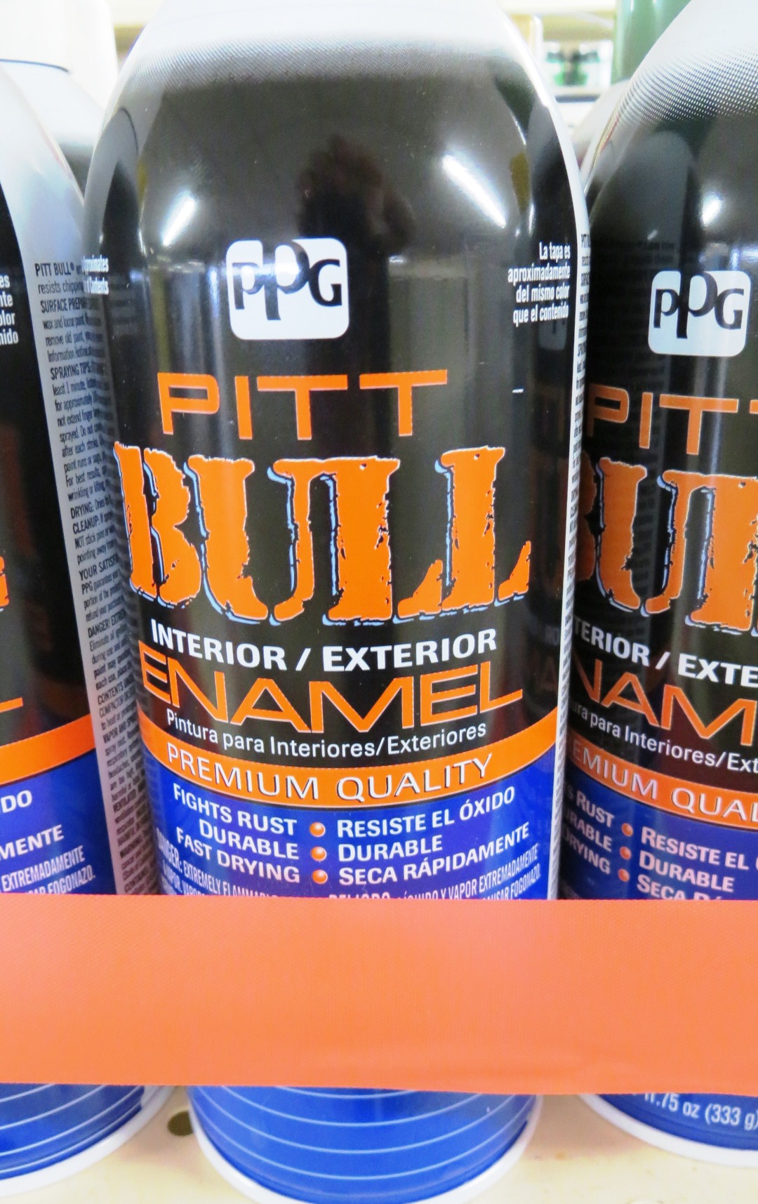 PITTSBURGH PAINT (PPG) PITBULL INT/EXT ENAMEL SPRAY CANS (VARIOUS