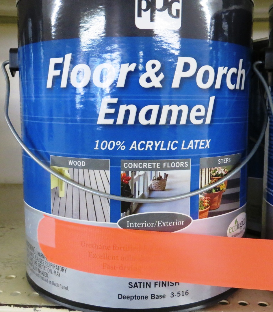 PITTSBURGH PAINT (PPG) FLOOR & PORCH - ENAMEL SATIN 100% ACRYLIC LATEX ...