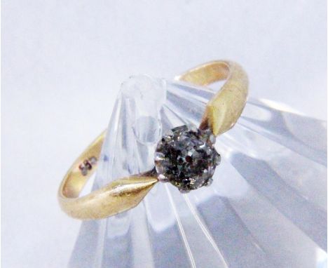   DAMENRING.  585/000 Gelb- und Weissgold mit Diamant von ca. 0,25ct. Ringgr. 54, Brutto ca. 1,8g        A LADIES RING 585/00