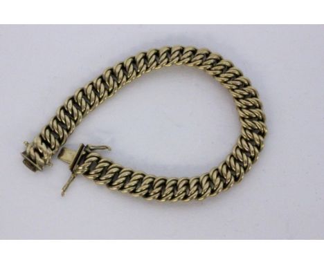   PANZERARMBAND  333/000 Gelbgold. L.20cm, Brutto ca. 15,5g        A CURB LINK BRACELET 333/000 yellow gold. 20 cm long, gros