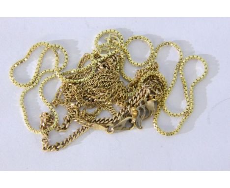   ZWEI HALSKETTEN UND ARMBAND.  585/000 Gelbgold. Zus. ca. 19,2g        TWO NECKLACES AND A BRACELET 585/000 yellow gold. App