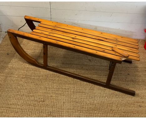 A vintage wooden sledge (W110cm)