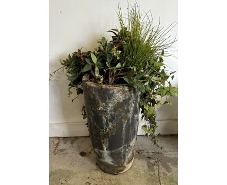 A planter with faux plants (H58cm)