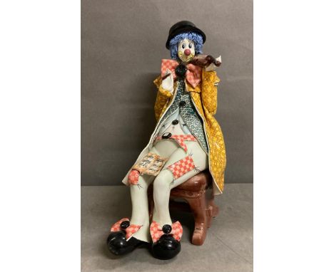A large limited edition Zampiva seated clown playing a violin.AF