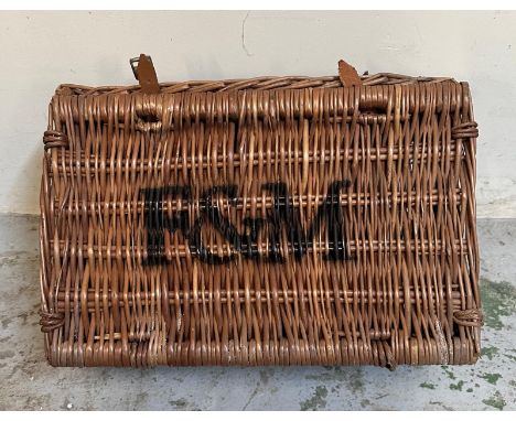 A small Fortnum and Mason wicker hamper 47cm x 21cm 