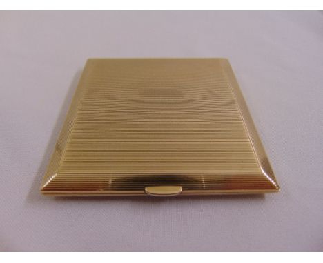 Asprey 9ct gold engine turned cigarette case, approx total weight 108.8g