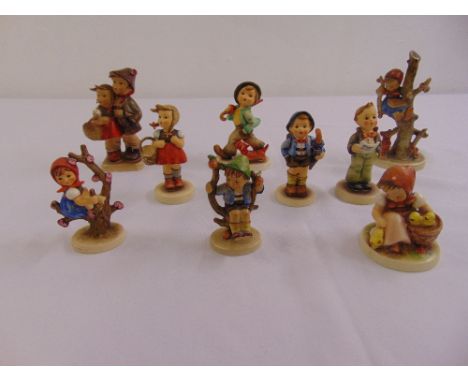Nine Hummel figurines of children of various sizes and poses, A/F
