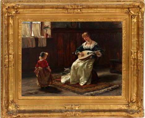 ALBERT FRIEDRICH SCHRODER (GERMAN, 1854-1939), OIL ON WOOD PANEL, 1887, H 12", W 16"Signed and dated 1887.  Also "Mn" for Mun