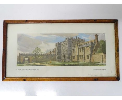 A BR Eastern Region carriage print (21" x 11") 'St Osyth Priory - Near Clacton on Sea' by F W Baldwin - in original frame