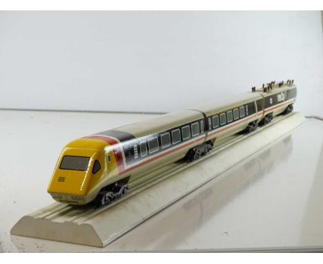 A large scale display model (51" x 4" x 4") of an Intercity Advanced Passenger Train as provided for use by Travel Agents by 