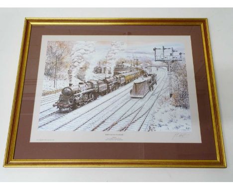 A framed and glazed railway interest print - 'Eden Valley Standard' produced by the 76084 Locomotive Co. Ltd - limited signed