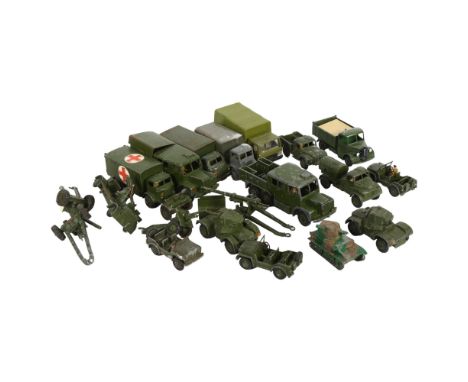 DINKY - a quantity of various loose military related Dinky vehicles, including Dinky Supertoys model no. 689 medium artillery