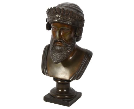 A cast-bronze bust of Jupiter, H23.5cmGood overall condition, no damage or repairs, unmarked 